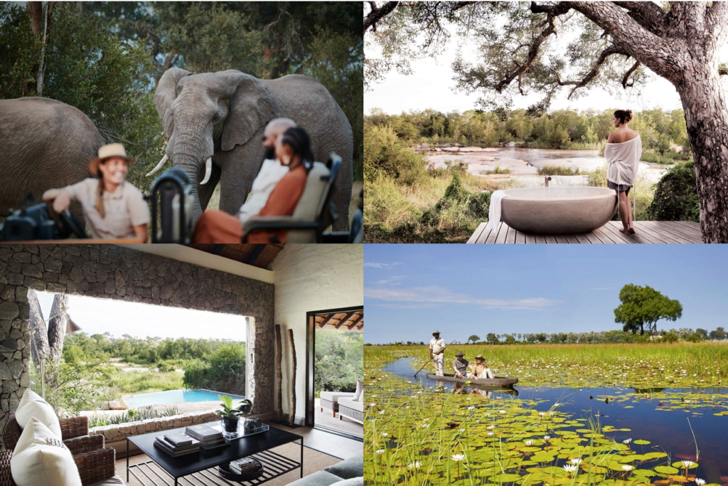 1-3. Londolozi Game Reserve, South Africa | 4. Xigera Safari Lodge, Botswana

